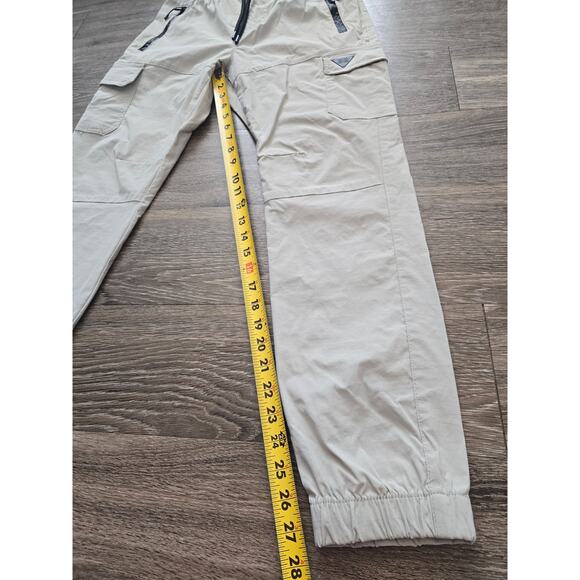 Benjamin Black Jogger Pants Beige Techwear Cargo Style Nylon Blend Sz S Y2K - Picture 7 of 9